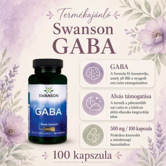 Swanson GABA 500mg gamma-amino-vajsav kapszulav 100db