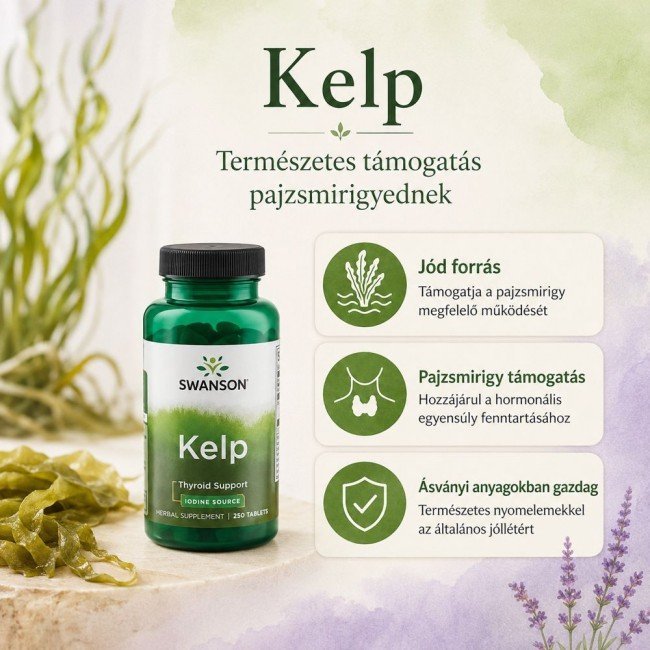 Swanson Kelp (Szerves Jód) tabletta 224mcg 250db