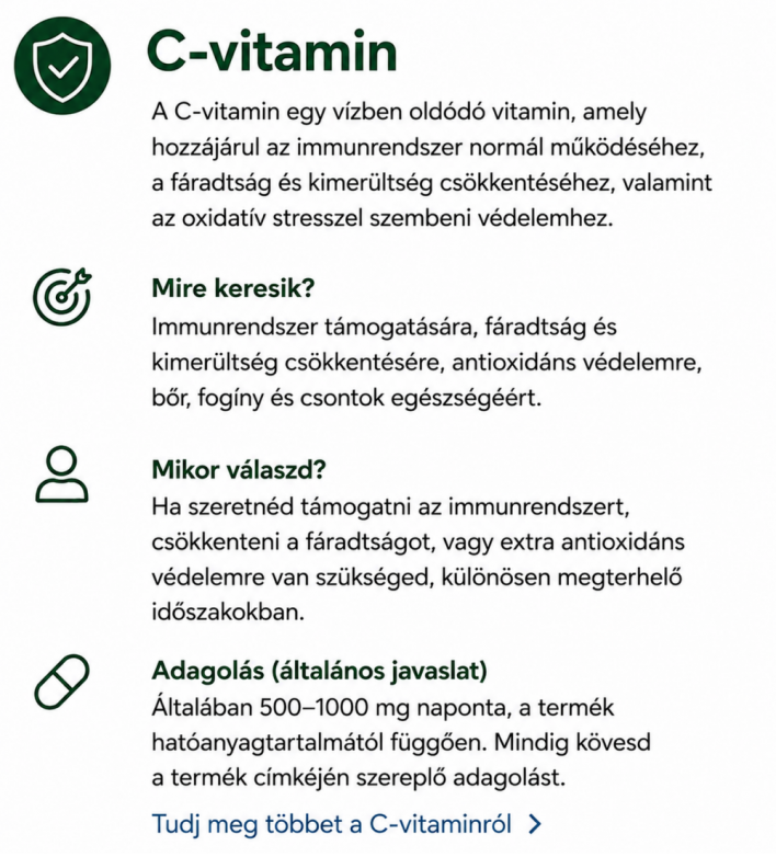 C-vitamin kártya
