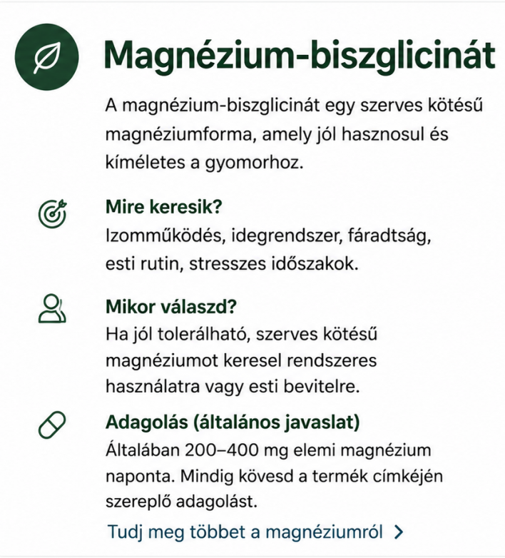 Magnézium-biszglicinát kártya