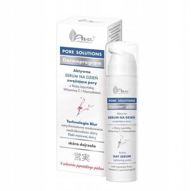 Ava pore solutions professzionális pórusösszehúzó anti-aging pumpás éjszakai arckrém-szérum japán rózsa kivonattal, q10-koenzimmel 50ml