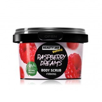 BEAUTY JAR YUMMY RASPBERRY DREAMS Málnás feszesítő Testradír 360g