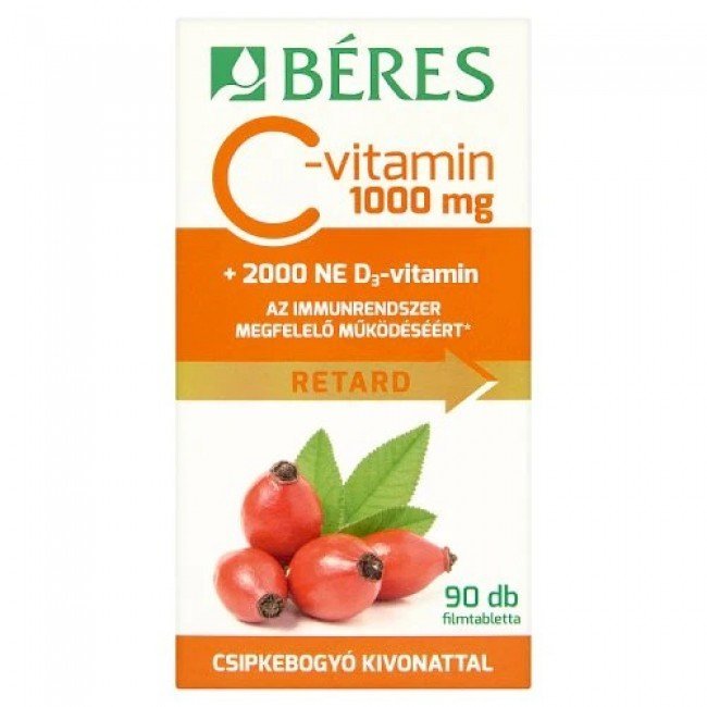 Béres c-vitamin 1000mg csipkebogyó+d3-vitamin filmtabletta 50db