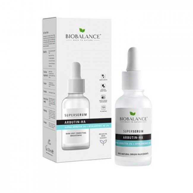 Biobalance szuperszérum arcra arbutinnal és 4d hialuronsavval 30ml