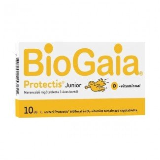 Biogaia junior rágótabletta d-vitaminnal narancs ízű 10db