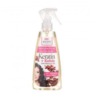 Bione cosmetics keratin+koffein+makadámiamagolaj öblítés nélküli kondícionáló spray 260ml
