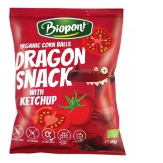 Biopont bio dragon snack, extrudált kukorica ketchupos 20g