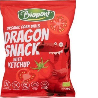 Biopont bio dragon snack, extrudált kukorica ketchupos gyűjtő 7x20g 140g