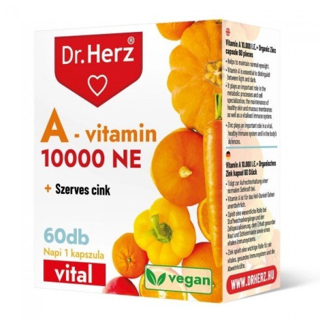 Dr.herz a-vitamin 10000NE+szerves cink kapszula 60db