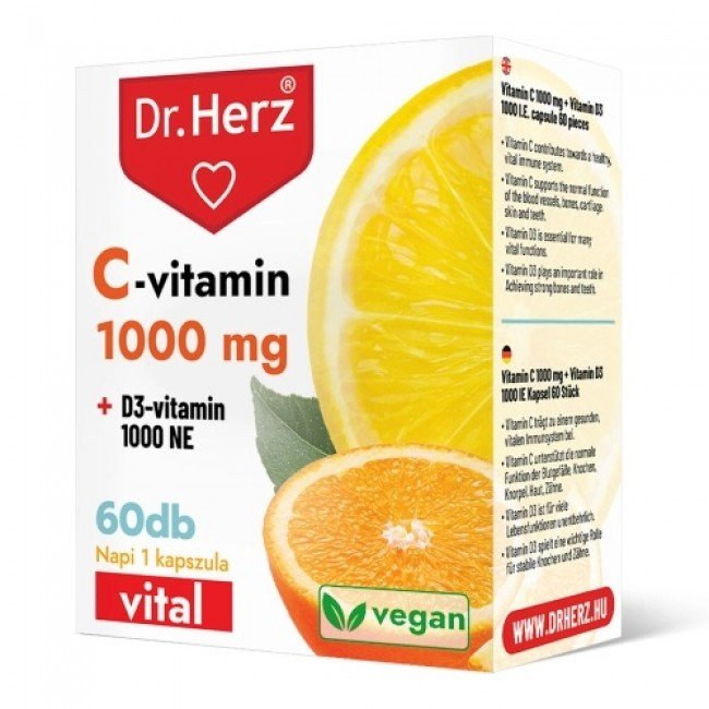 Dr.herz c-vitamin 1000 mg+d3-vitamin 1000 ne kapszula 60db