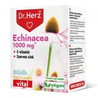 Dr.herz echinacea 500 mg+c-vitamin+szerves cink kapszula 60db