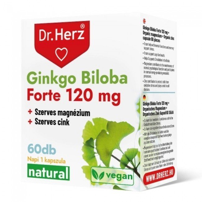 Dr.herz ginkgo biloba forte 120 mg+szerves mg+zn kapszula 60db