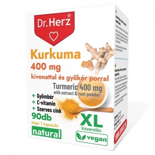 Dr.Herz kurkuma+gyömér+c-vitamin kapszula 90db