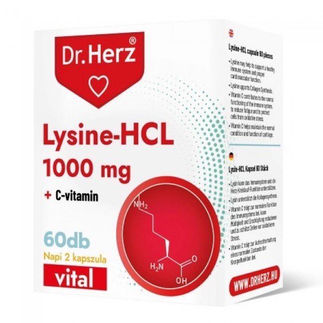 Dr.herz lysine-hcl+c-vitamin kapszula 60db