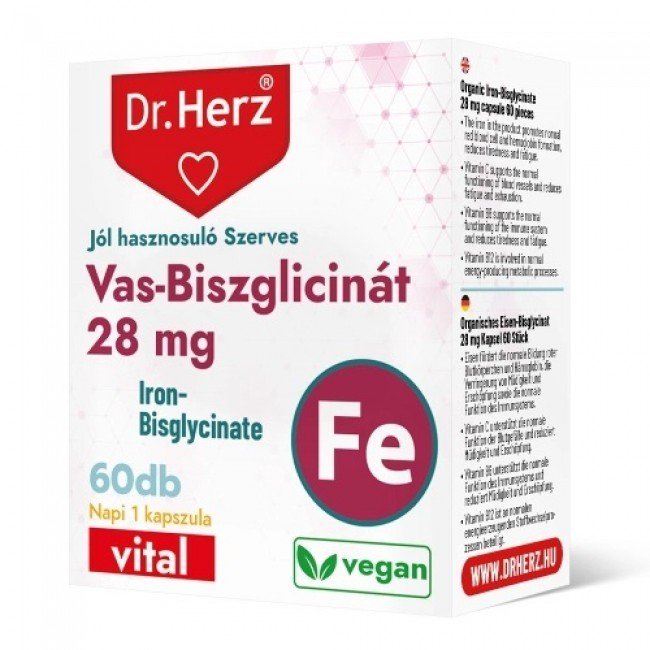 Dr.Herz vas-biszglicinát 28mg 60db