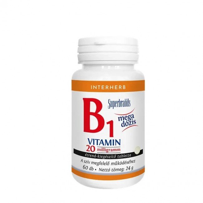 Interherb b1-vitamin 20 mg/tabletta 60db