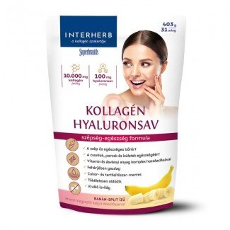 Interherb kollagén & hyaluronsav italpor banán-split ízű 403g Interherb kollagén & hyaluronsav italpor banán-split ízű 403g