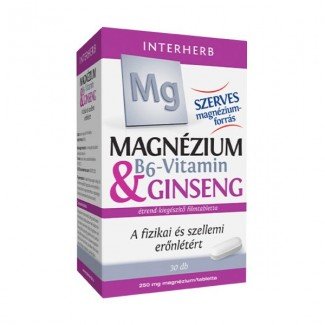 Interherb magnézium 250mg & b6-vitamin & ginseng tabletta 30db Interherb magnézium 250mg & b6-vitamin & ginseng tabletta 30db
