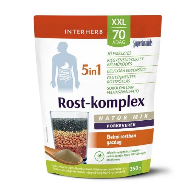 Interherb xxl 70 adag rost-komplex 5in1 porkeverék natúr 350g Interherb xxl 70 adag rost-komplex 5in1 porkeverék natúr 350g
