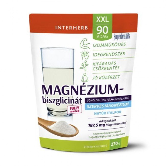 Interherb xxl 90 adag magnézium-biszglicinát italpor natúr 270g Interherb xxl 90 adag magnézium-biszglicinát italpor natúr 270g