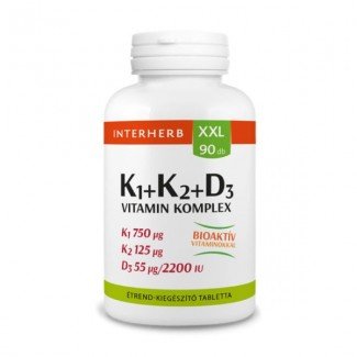 Interherb xxl k1+k2+d3 vitamin komplex tabletta 90db Interherb xxl k1+k2+d3 vitamin komplex tabletta 90db