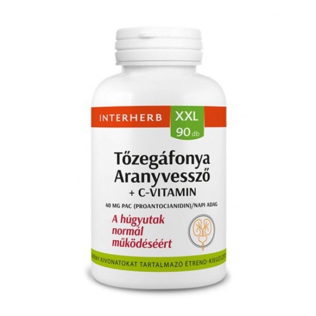 Interherb xxl tőzegáfonya&aranyvessző+c-vitamin kapszula 90db Interherb xxl tőzegáfonya&aranyvessző+c-vitamin kapszula 90db