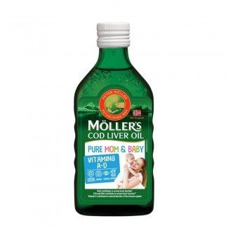 Möllers omega-3 halolaj étrend-kiegészítő a- és d-vitaminnal mom and baby 250ml