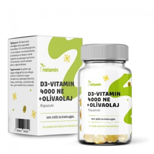 Netamin d3-vitamin 4000ne+olívaolaj kapszula 100db
