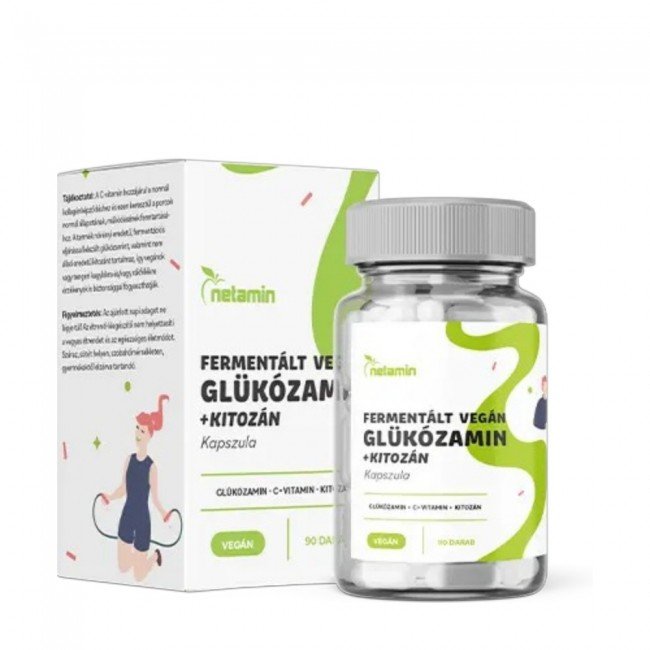 Netamin fermentált vegán glükozamin+kitozán kapszula 90db