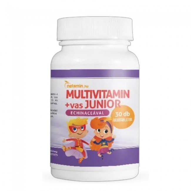 Netamin multivitamin+vas junior rágótabletta echinaceával 30db