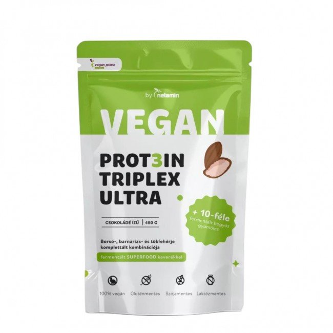 Netamin vegan prot3in triplex ultra fehérjepor csokoládé 450g