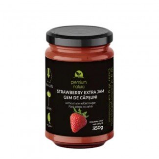 Premium Natura csökkentett energia tartalmú extra dzsem édesítőszerekkel eper 350g