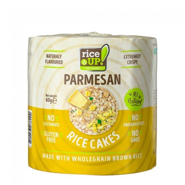 Rice Up Gluténmentes teljes kiőrlésű puffasztott barna rízs szelet parmezánnal 60g