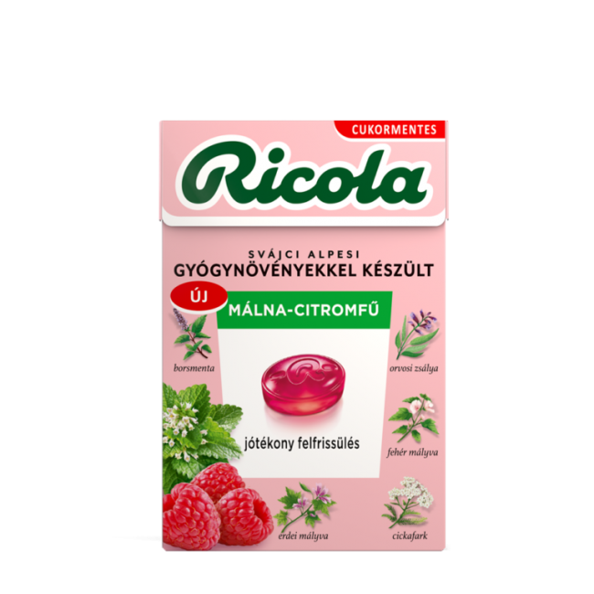 Ricola cukor málna-citromfű 40g