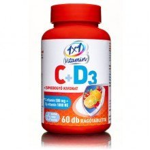 1x1 c-vitamin+d3-vitamin csipkebogyó rágótabletta 60db
