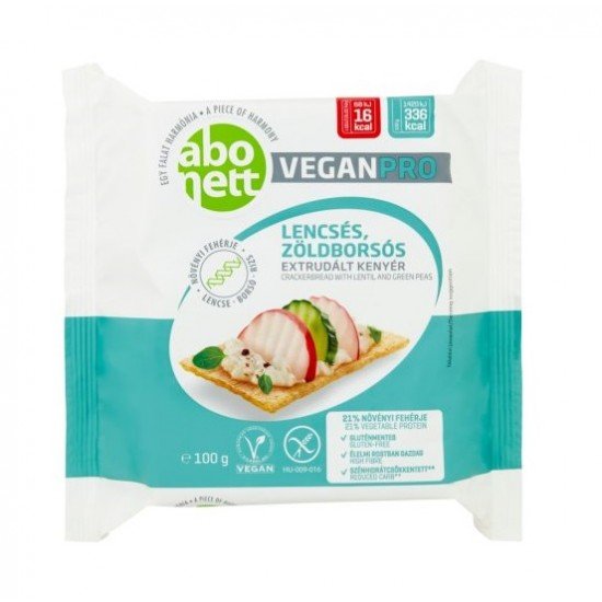 Abonett extrudált kenyér veganpro lencse-zöldborsó 100g