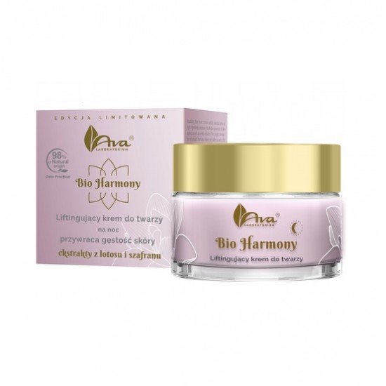 Ava bio harmony luxury intenzív ránctalanító és bőrkisimító anti-aging éjszakai arckrém sáfránnyal és lótusszal 50ml