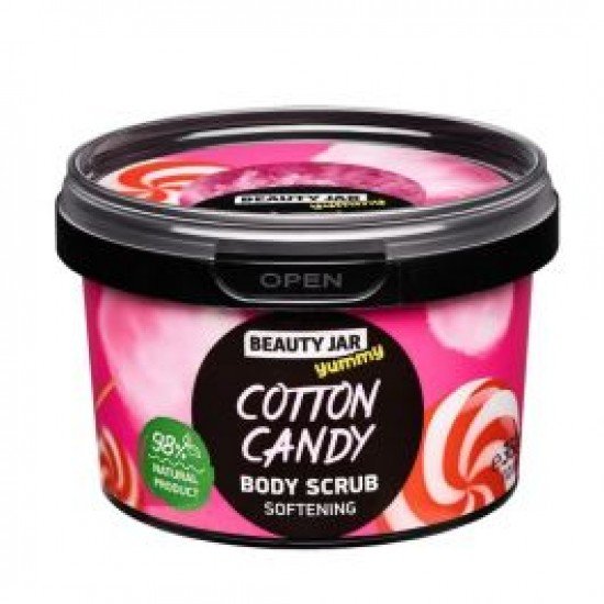 BEAUTY JAR YUMMY COTTON CANDY Vattacukor Bőrpuhító Testradír 360g