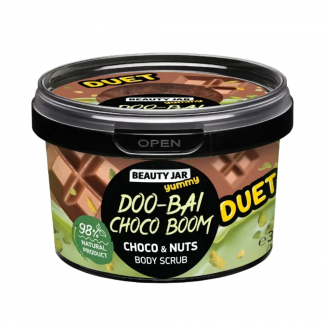 BEAUTY JAR YUMMY DOO-BAI CHOCO BOOM Csokoládés és pisztáciás Tápláló Testradír 360g BEAUTY JAR YUMMY DOO-BAI CHOCO BOOM Csokoládés és pisztáciás Tápláló Testradír 360g