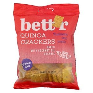 Bettr bio vegán gluténmentes quinoa kréker kurkuma&kömény 100g Bettr bio vegán gluténmentes quinoa kréker kurkuma&kömény 100g