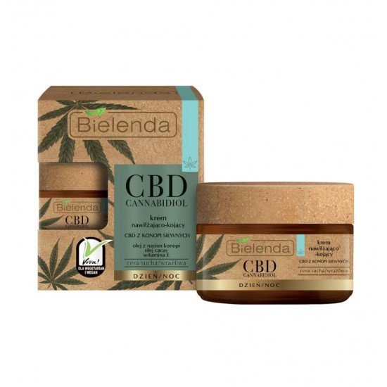 Bielenda CBD Cannabidiol Hidratáló és nyugtató arckrém száraz és érzékeny bőrre nappali/éjszakai 50ml Bielenda CBD Cannabidiol Hidratáló és nyugtató arckrém száraz és érzékeny bőrre nappali/éjszakai 50ml