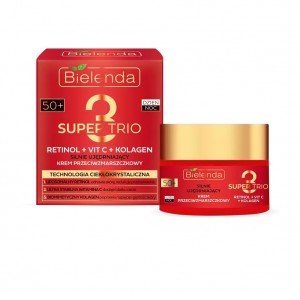 Bielenda SUPER TRIO 3 Retinol + C-vitamin + Kollagén - Feszesítő ránctalanító krém 50+ nappali/éjszakai 50ml