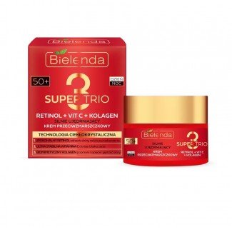 Bielenda SUPER TRIO 3 Retinol + C-vitamin + Kollagén - Feszesítő ránctalanító krém 50+ nappali/éjszakai 50ml