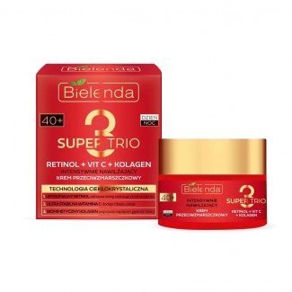 Bielenda SUPER TRIO 3 Retinol + C-vitamin + Kollagén - Intenzíven hidratáló ránctalanító krém 40+ nappali/éjszakai 50ml