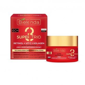 Bielenda SUPER TRIO 3 Retinol + C-vitamin + Kollagén - Ultra javító ránctalanító krém 60+ nappali/éjszakai 50ml