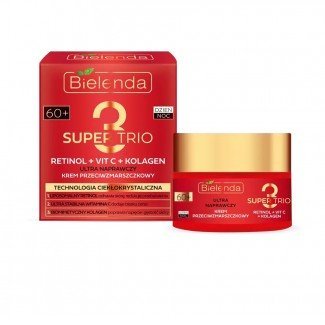 Bielenda SUPER TRIO 3 Retinol + C-vitamin + Kollagén - Ultra javító ránctalanító krém 60+ nappali/éjszakai 50ml Bielenda SUPER TRIO 3 Retinol + C-vitamin + Kollagén - Ultra javító ránctalanító krém 60+ nappali/éjszakai 50ml