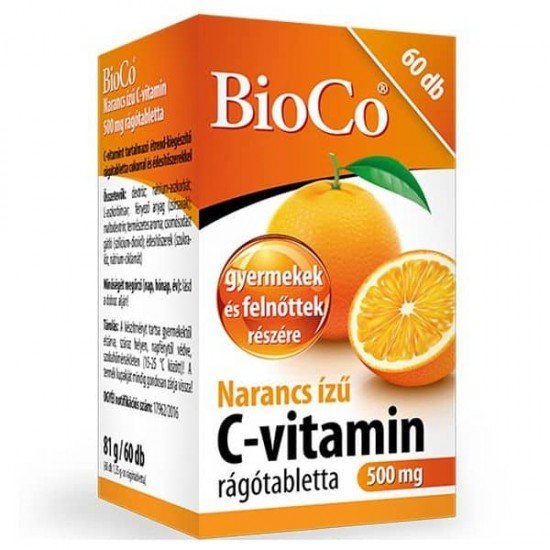 Bioco c-vitamin narancs rágótbletta 500mg 60db