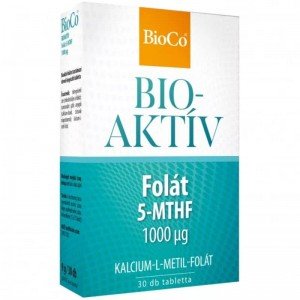 Bioco folát 5-mthf 1000mg bioaktív tabletta 30db Bioco folát 5-mthf 1000mg bioaktív tabletta 30db