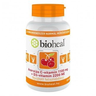 Bioheal c-vitamin 1100mg+d3-vitamin 2200ne kapszula 105db
