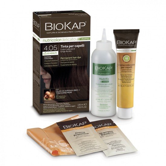 Biokap nutricolor rapid tartós hajfesték nr 4.05 chocolate chestnut 135ml Biokap nutricolor rapid tartós hajfesték nr 4.05 chocolate chestnut 135ml